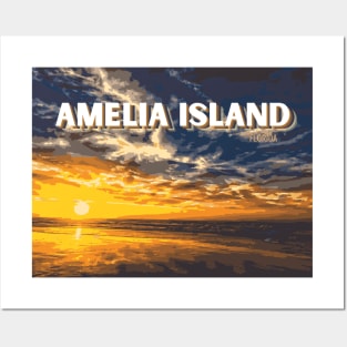 Sunrise over Amelia Island, Florida Posters and Art